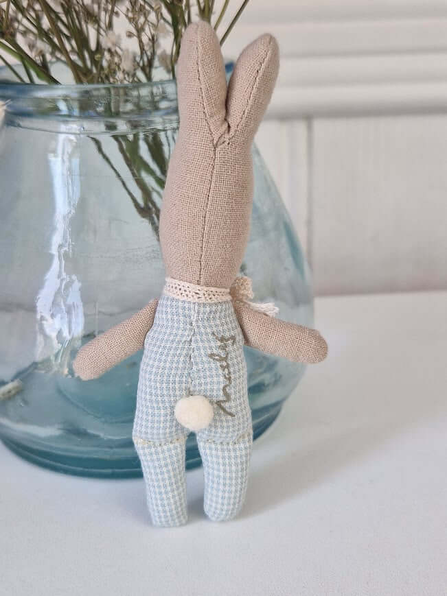 Maileg, Rabbit, My -  Light Blue Check - Image 5