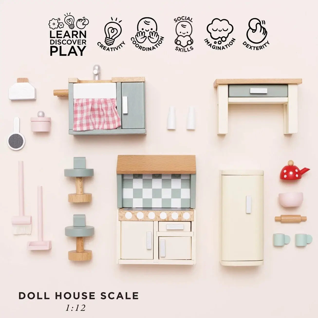Le Van, Wooden Dolls House Kitchen Furniture - Image 4