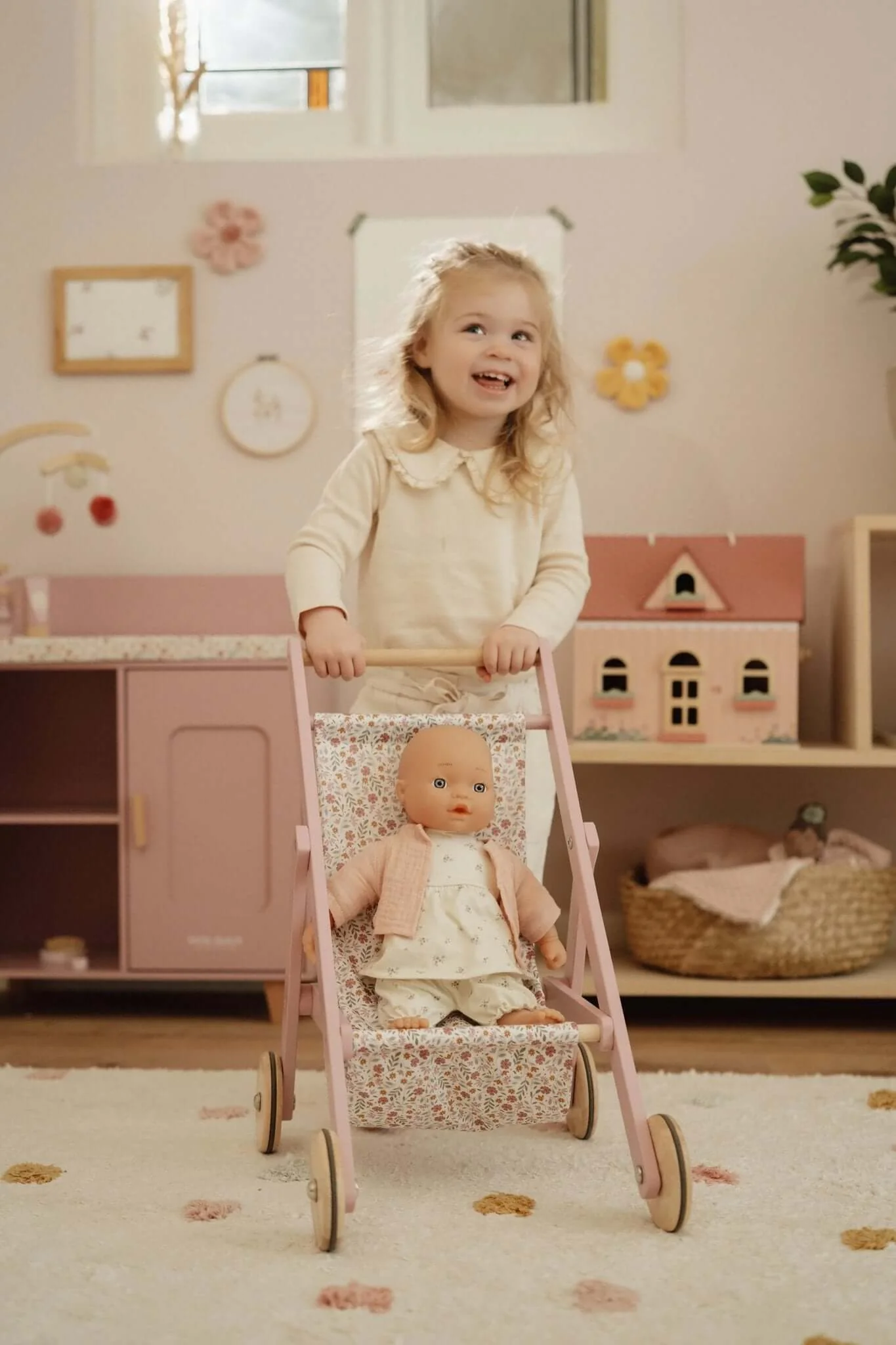 Little Dutch, Wooden Doll Stroller - Image 4