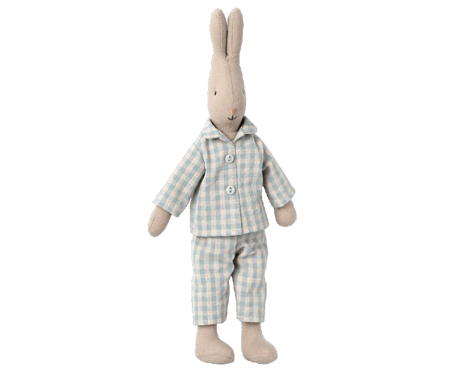 Maileg, Blue Checked Pyjamas (Size 2) - Image 6
