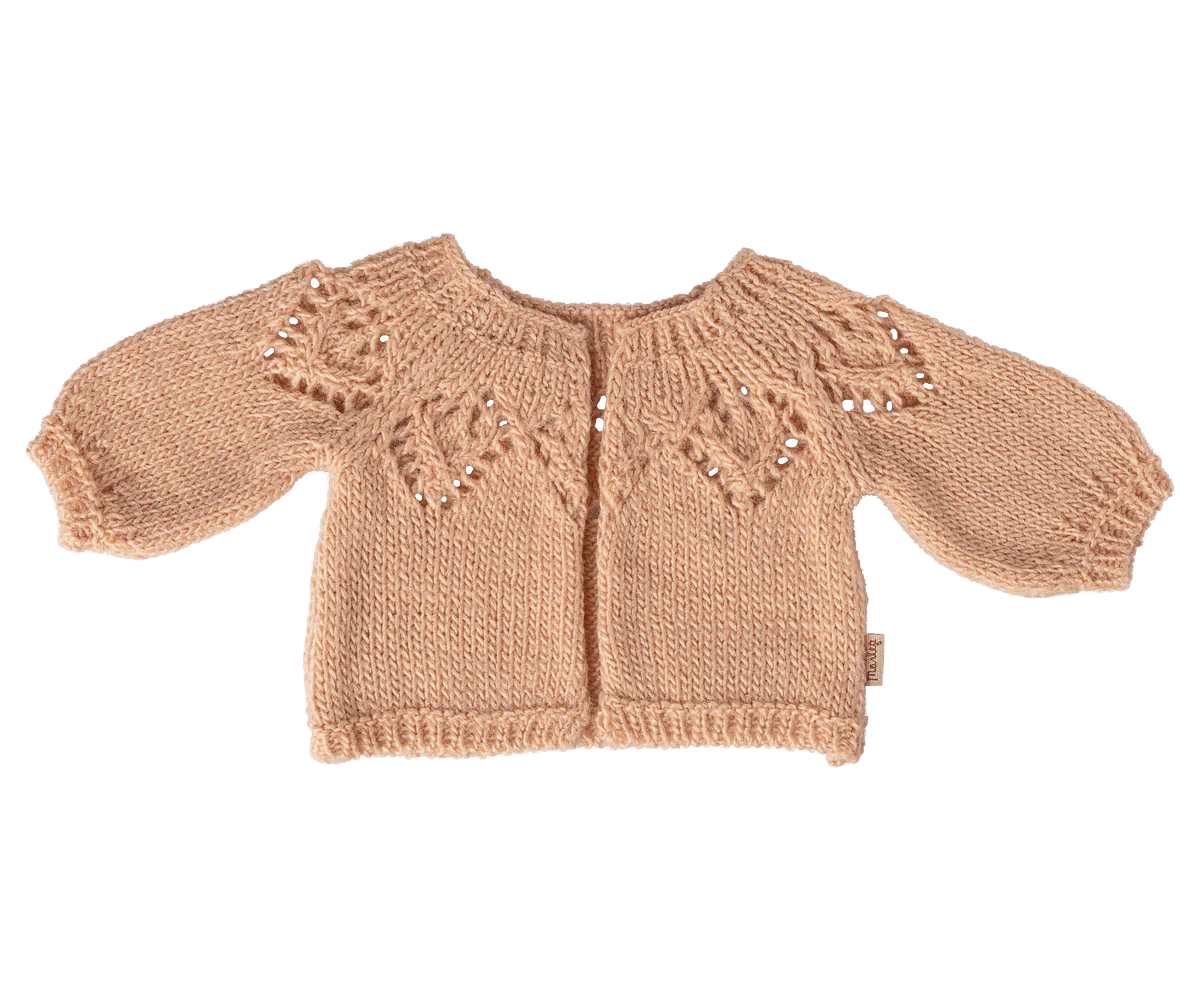 Maileg, Knitted Cardigan, Size 4 - Light Rose - Image 5